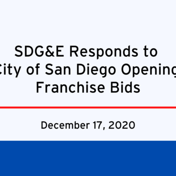 SDG&E Responds to City of San Diego Opening Franchise Bids - December 17, 2020