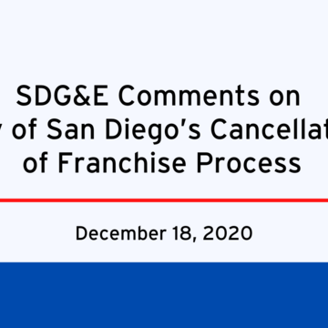 SDG&E Comments on City of San Diego’s Cancellation of Franchise Process 