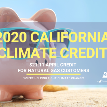 California Climate Credit to offset April bills for SDG&E natural gas customers by $21.11 in credit