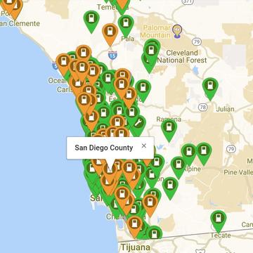 Plugshare map of charging stations 