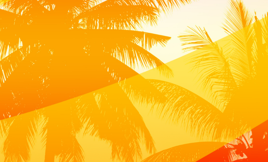 A graphic image showing the tops of palm trees.
