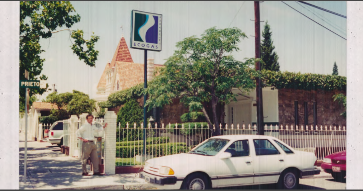 A scanned a picture of Norm in Chihuahua, Mexico in the 1990s at the newly established offices of Ecogas Chihuahua, one of Sempra’s first international location, now part of IEnova.