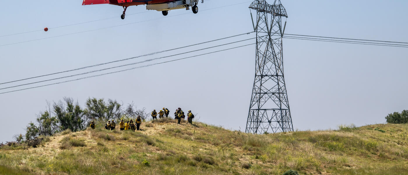 helicopter flight over electrical infrastructure 