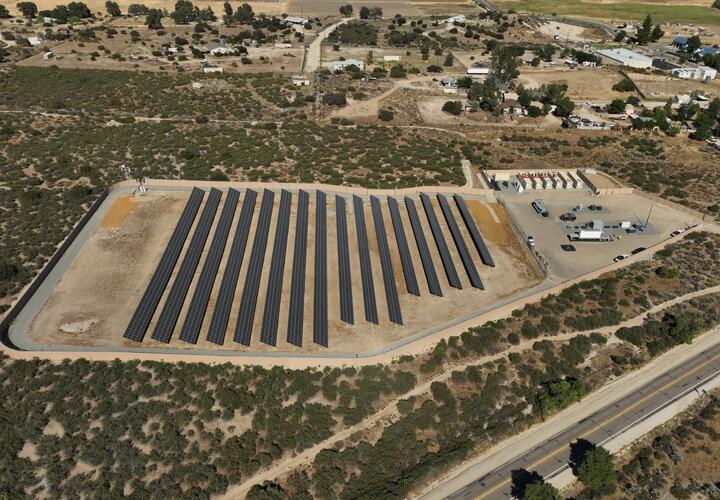 An aerial view of Cameron Corners microgrid